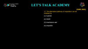 CSIR NET Life Science Previous Year Questions and Solution PHOTORESPIRATION AND RESPIRATION