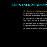 18. Which one of the following statements is correct? (1) None of the virulence genes of Agrobacterium tumefaciens are expressed constitutively. (2) Integration of T-DNA with the nuclear genome of plant cells occurs only by homologous recombination. (3) Host plant genes do not play any role in Agrobacterium-mediated transfer of T-DNA into plant cells. (4) Opines are a source of nitrogen for Agrobacterium cells.