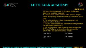 CSIR NET Life Science Previous Year Questions and Solution on Morphogenesis and Organogenesis in Animals
