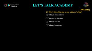 CSIR NET Life Science Previous Year Questions and Solution Breeding in Plants and Animals