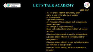 CSIR NET Life Science Previous Year Questions and Solution PHOTOSYNTHESIS