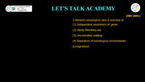 CSIR NET Life Science Previous Year Questions and Solution on MENDELIAN PRINCIPLES