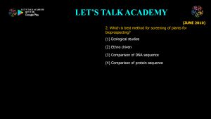 CSIR NET Life Science Previous Year Questions and Solution Breeding in Plants and Animals