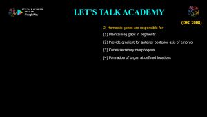CSIR NET Life Science Previous Year Questions and Solution on Basic Concepts of Development