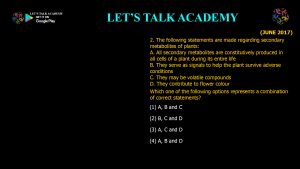 CSIR NET Life Science Previous Year Questions and Solution SECONDARY METABOLITES