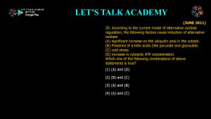 CSIR NET Life Science Previous Year Questions and Solution PHOTORESPIRATION AND RESPIRATION