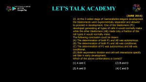 CSIR NET Life Science Previous Year Questions and Solution on Basic Concepts of Development
