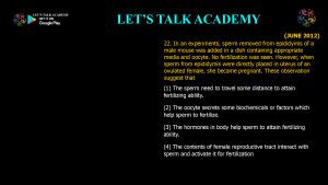 CSIR NET Life Science Previous Year Questions and Solution on Gametogenesis and Fertilization