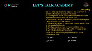 CSIR NET Life Science Previous Year Questions and Solution on Drosophila Development