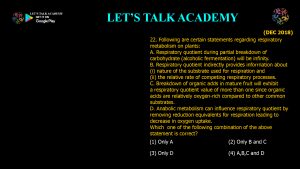 CSIR NET Life Science Previous Year Questions and Solution PHOTORESPIRATION AND RESPIRATION