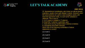 CSIR NET Life Science Previous Year Questions and Solution on Plant Tissue Culture and Transgenic Plants