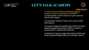 CSIR NET Life Science Previous Year Questions and Solution Breeding in Plants and Animals