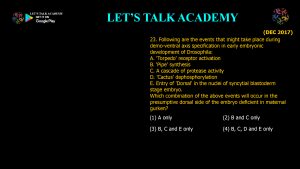 CSIR NET Life Science Previous Year Questions and Solution on Drosophila Development