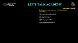 CSIR NET Life Science Previous Year Questions and Solution PHOTORESPIRATION AND RESPIRATION
