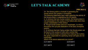 CSIR NET Life Science Previous Year Questions and Solution on Drosophila Development