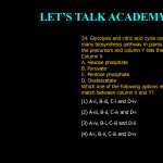 24. Glycolysis and citric acid cycle contribute precursors to many biosynthesis pathway in plants. column X lists names of the precursors and column Y lists the product synthesized. Column X Column Y A. Hexose phosphate (i) Aspartate B. Pyruvate (ii) Alanine C. Pentose phosphate (iii) Cellulose D. Oxaloacetate (iv) Nucleotides Which one of the following options represents the correct match between column X and Y? (1) A-ii, B-iii, C-i and D-iv (2) A-iii, B-ii, C-iv and D-i (3) A-iv, B-i, C-iii and D-ii (4) A-i, B-ii, C-iii and D-iv
