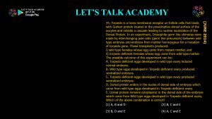 CSIR NET Life Science Previous Year Questions and Solution on Drosophila Development