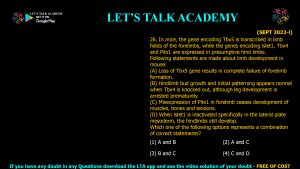 CSIR NET Life Science Previous Year Questions and Solution on Morphogenesis and Organogenesis in Animals