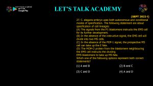 CSIR NET Life Science Previous Year Questions and Solution on Basic Concepts of Development