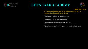 CSIR NET Life Science Previous Year Questions and Solution on Drosophila Development