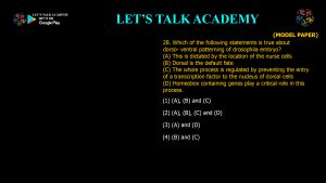 CSIR NET Life Science Previous Year Questions and Solution on Drosophila Development