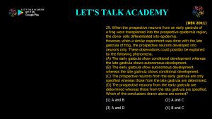 CSIR NET Life Science Previous Year Questions and Solution on Development Biology