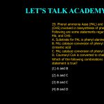 29. Phenyl ammonia Aase (PAL) and chalcone synthase (CHS) involved in biosynthesis of phenolic compound in plants. Following are some statements regarding the action of PAL and CHS: A. Substrate for PAL is phenyl alanine and for CS is chalcone B. PAL catalyze conversion of phenyl alanine to trans cinnamic acid C. PAL catalyze conversion of phenyl alanine to p-¬coumaric acid D. Coumaryl CoA is converted to chalcone by chalcone synthase Which of the following combinations of above statement is true? (1) A and B (2) A and C (3) B and C (4) B and D