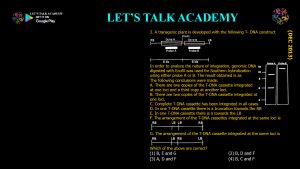 CSIR NET Life Science Previous Year Questions and Solution on Molecular Approaches for Transgene Diagnosis