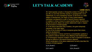 CSIR NET Life Science Previous Year Questions and Solution on Drosophila Development