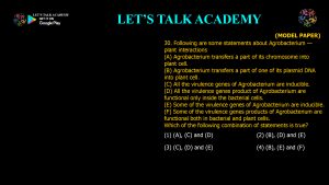 CSIR NET Life Science Previous Year Questions and Solution on Plant Tissue Culture and Transgenic Plants