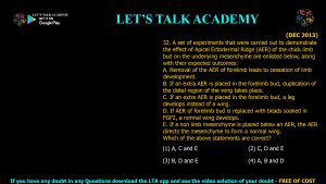 CSIR NET Life Science Previous Year Questions and Solution on Morphogenesis and Organogenesis in Animals