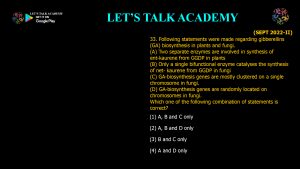 CSIR NET Life Science Previous Year Questions and Solution Plant Hormones