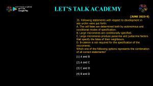 CSIR NET Life Science Previous Year Questions and Solution on Early Development in Animals