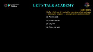 CSIR NET Life Science Previous Year Questions and Solution Plant Hormones
