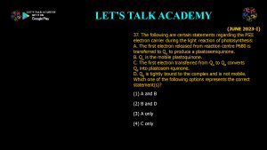 CSIR NET Life Science Previous Year Questions and Solution PHOTOSYNTHESIS