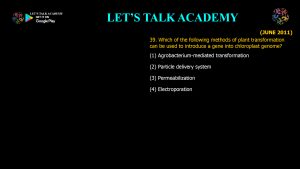 CSIR NET Life Science Previous Year Questions and Solution on Plant Tissue Culture and Transgenic Plants
