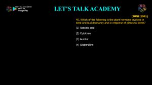 CSIR NET Life Science Previous Year Questions and Solution Plant Hormones