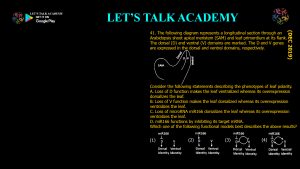 CSIR NET Life Science Previous Year Questions and Solution on Morphogenesis and Organogenesis in Plants