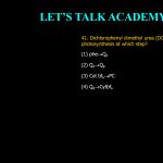 41. Dichlorophenyl dimethyl urea (DCMU) inhibits photosynthesis at which step? (1) phe--QA (2) QA--QB (3) Cyt bf6--PC (4) QB--Cytbf6