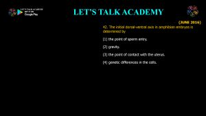 CSIR NET Life Science Previous Year Questions and Solution on Early Development in Animals