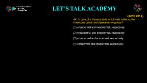CSIR NET Life Science Previous Year Questions and Solution on Development Biology