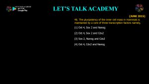 CSIR NET Life Science Previous Year Questions and Solution on Basic Concepts of Development