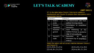 CSIR NET Life Science Previous Year Questions and Solution on Early Development in Animals