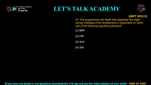 CSIR NET Life Science Previous Year Questions and Solution on Morphogenesis and Organogenesis in Animals