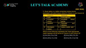 CSIR NET Life Science Previous Year Questions and Solution on Plant Tissue Culture and Transgenic Plants
