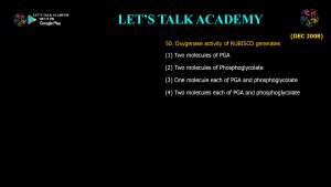 CSIR NET Life Science Previous Year Questions and Solution PHOTOSYNTHESIS