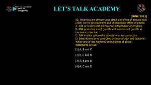 CSIR NET Life Science Previous Year Questions and Solution Plant Hormones