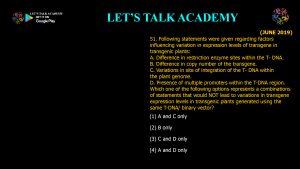 CSIR NET Life Science Previous Year Questions and Solution on Plant Tissue Culture and Transgenic Plants