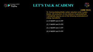 CSIR NET Life Science Previous Year Questions and Solution PHOTOSYNTHESIS