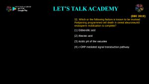 CSIR NET Life Science Previous Year Questions and Solution Plant Hormones